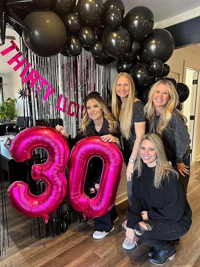 Hot Pink Number 3 Balloon 40 Inch, 3rd Birthday Decorations Men Women | Foil - Image 2