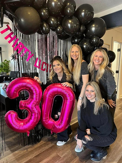 Hot Pink Number 3 Balloon 40 Inch, 3rd Birthday Decorations Men Women | Foil - Image 2
