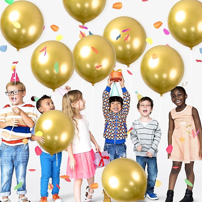 24pcs Gold Balloons 18 Inch Large Gold Metallic Chrome Balloons Big Latex - Image 2