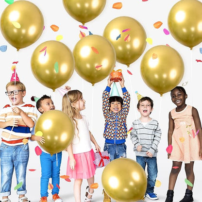 24pcs Gold Balloons 18 Inch Large Gold Metallic Chrome Balloons Big Latex - Image 2