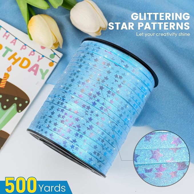 500 Yards Curling Ribbon for Gift Wrapping, 3/16" Balloon String for Christmas - Image 2
