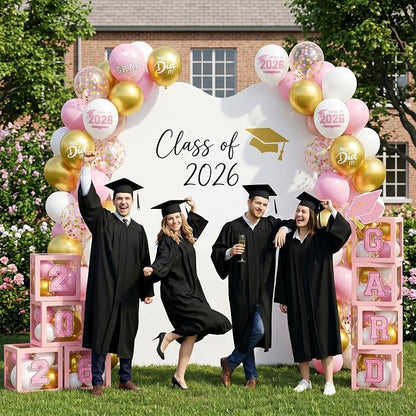 Graduation Decorations Class of 2026-Pink and Gold Graduation Party - Image 8