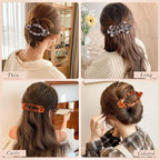 Obeoby 6 Pcs Flat Hair Clips for Women, 3 Types French Flat Claw Clips Hair Accessories Barrettes Large Medium Stocking Stuffers Christmas Gifts (Tortoiseshell)