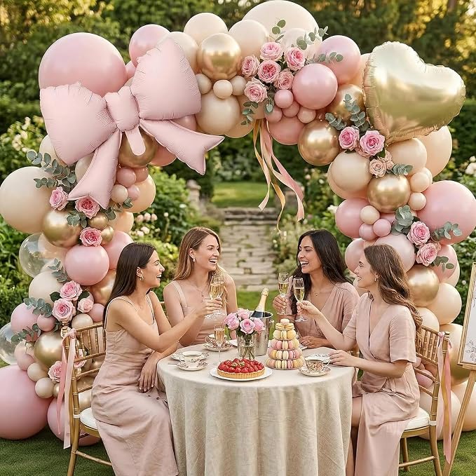 Pearl Pink and Gold Balloons - Image 4