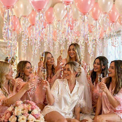 Gejoy 60 Pcs Pink Bow Birthday Party Decoration Set 12inch Pastel Balloons | - Image 4