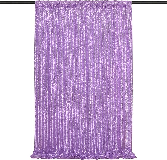 Lavender Sequin Backdrop Curtains-1 Panel 5FTx8FT Light Purple Backdrop by SoarDream