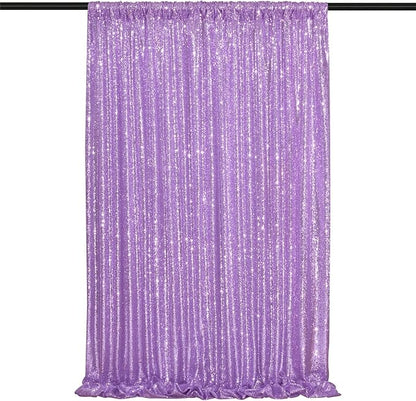 Lavender Sequin Backdrop Curtains-1 Panel 5FTx8FT Light Purple Backdrop by SoarDream