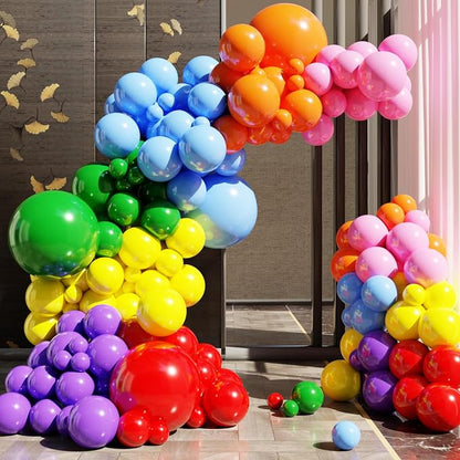 Rainbow Colorful Balloons Arch Kit, Baby Shower, Anniversary Party Decorations by NOTHOME