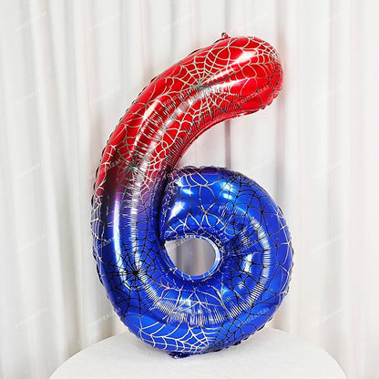 40 IN Red Blue Gradient Number 6 Balloon Large Digital 6 Foil Balloon | - Image 4