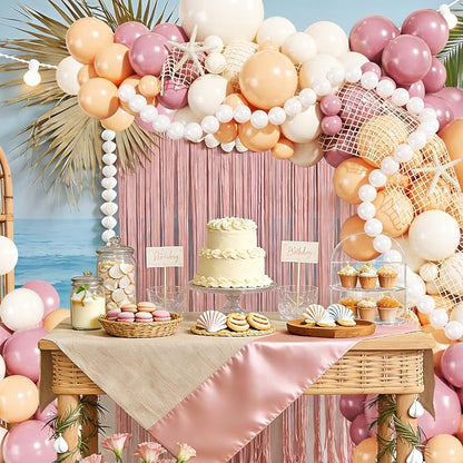 Pink Beach Balloon Arch Kit for Ocean Theme Baby Shower Decoration | 143Pcs - Image 3