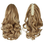Ponytail Extension, Clip on Ponytails for Women, 12" Claw Clip in Short Curly Wavy Pony Hair Extension for Women - Blonde