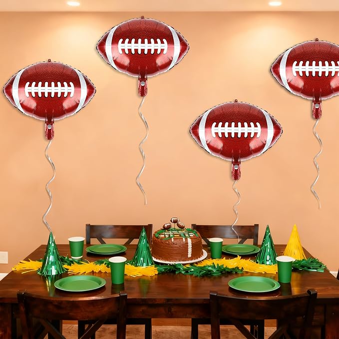 Fovths 12 Pieces Inflatable Football Balloons 18 Inches Footballs Foil Balloons - Image 5