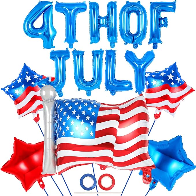 29 Pcs 4th of July Balloons, Independence Day Decorations Balloon, American by Unknown