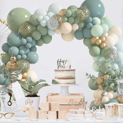 Amandir 173Pcs Dusty Blue Green Balloon Garland Arch Kit | Haze Fog Blue Ash - Image 7