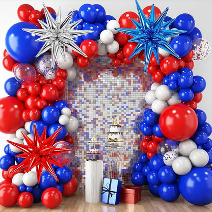 RUBFAC Red White and Blue Balloon Arch Kit, 4th of July Balloons Patriotic by RUBFAC