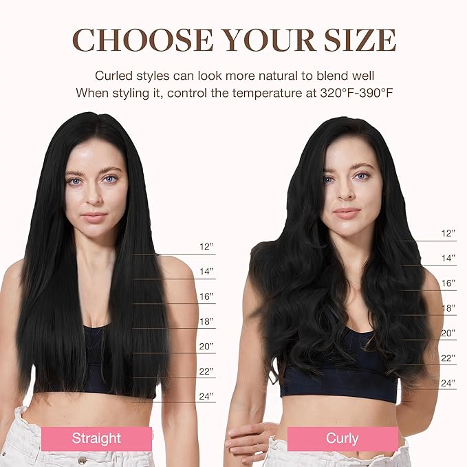 GOO GOO Clip in Hair Extensions Real Human Hair, Remy Human Hair Extensions Clip ins for Women, Natural Human Hair, 20inch 120g 7Pcs, 1 Jet black