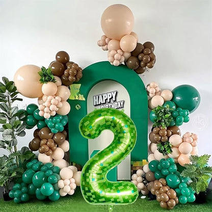 Number 2 Balloons 40 Inch, Gaint Cartoon Lime Green Pixel 2 Balloon Number - Image 6
