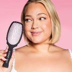 Gimme Beauty Detangling Brush - Curved Paddle Brush for Breakage-Free Detangling - Anti-Static & Frizz - Soft Glide with Ball-Tipped Bristles - Heat-Resistant Styling Tool - Fine Hair