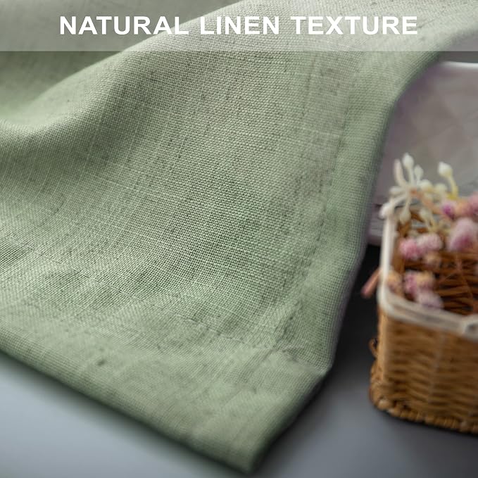 Light Sage Green Linen Curtains 120 Inches Long - Image 8