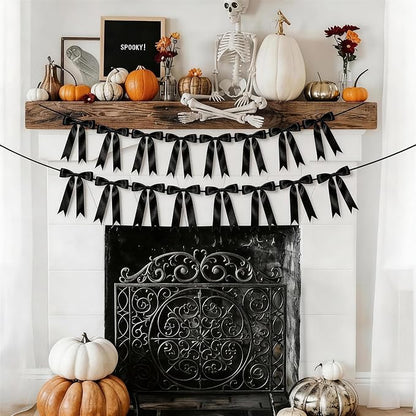 2 Strings Black Bow Garland Banner Decorations - Image 7
