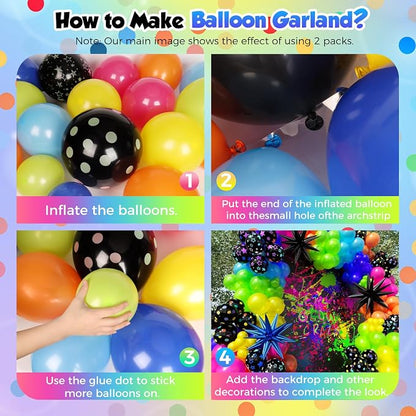 185Pcs Neon Balloons Arch Garland Kit - Image 3