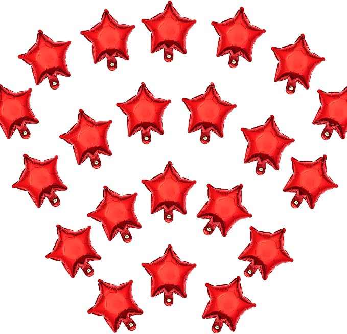 5 Inch Red Star Shape Foil Balloons by MEPDNGN