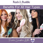 Rock & Ruddle Natural Mixed Boar Bristle Hair Brush for Women and Kids (Small/Travel Size, 17.5cm) - Perfect for Wet or Dry Hair, Detangling Smoothing Blowdrying - Made in UK - Ballet Dancers Design