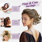 BARSDAR Short Highlight Ponytail Extension - 10 Inch Wavy Drawstring Comb Clip Pony Tails Hairpieces for Women, Synthetic Clip in Ponytail Hair Extensions - Chocolate Brown with Highlights