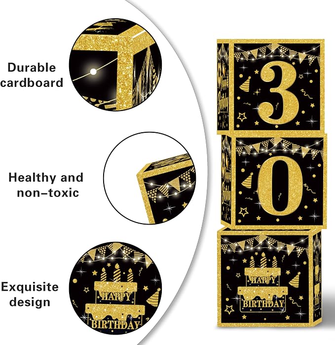 Gold 30th birthday decorations for him Men - Image 4