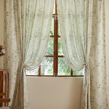 ENJOYBRIDAL Floral Curtains 84 Inch Length Light Filtering Semi Sheer Drapes by ENJOYBRIDAL