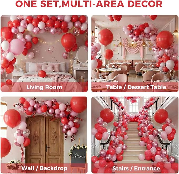 LOVESTOWN 18 Inch Red Large Balloons, Baby Shower Anniversary Festival Party - Image 4