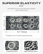 Grommet Headband for Women, Grey Snake 23cm Hollow Out Elastic Hair Band, Eyelets Punk Grunge Stylish Hairband
