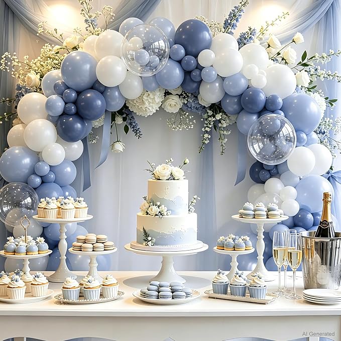 Denim Blue Balloon Arch Kit for Baby Shower Birthday Party Decorations | Denim - Image 3