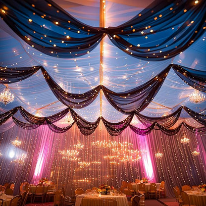 6 Panels Black Ceiling Drapes - Image 6