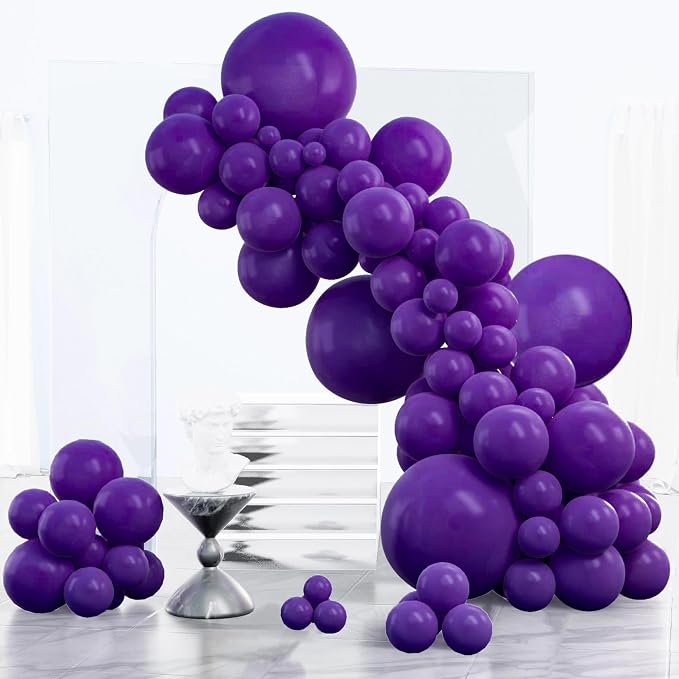 PartyWoo Dark Purple Balloons 152pcs Royal Purple Color 18 12 10 5 Inch | 18 12 by PartyWoo