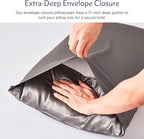 Mulberry Park 30 Momme Silk Pillowcase - Pure Silk Pillowcase for Hair and Skin, Grade 6A Charmeuse Weave Mulberry Real Silk Pillowcase for Luxury Night Sleep - 1 Pc Gunmetal (Queen 20'' x 30'')