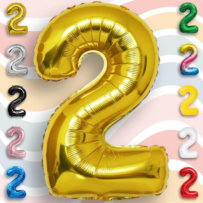 Gold Number Balloon 2 Mylar Foil Balloons 40 inch - Image 3