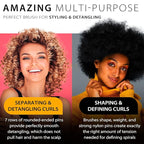 Curly Hair Brush for Women Men Curl Defining Hairbrush Small Mini Detangler Edge Combs Barber Styling Tools Travel Accessories Cruise Ship Essential 2030 Beach Vacation Must Have Gift