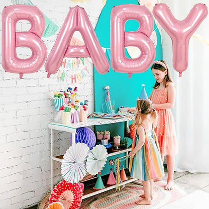 40 Inch Pastel BABY Balloon for Girls Baby Shower, Large Light Pink Foil - Image 4