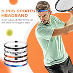 Headbands for Women, 5 PCS Unisex Sports Hair Band, Thin Hair Band Boys & Children, Elastic Headband Men's Sports Non-Slip Headbands, Thin Hair Bands for Football, Yoga, Running