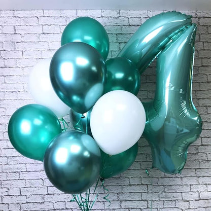 Teal Blue Number 4 Balloon 40 inch, Balloon numbers party supplies, deco photo - Image 5