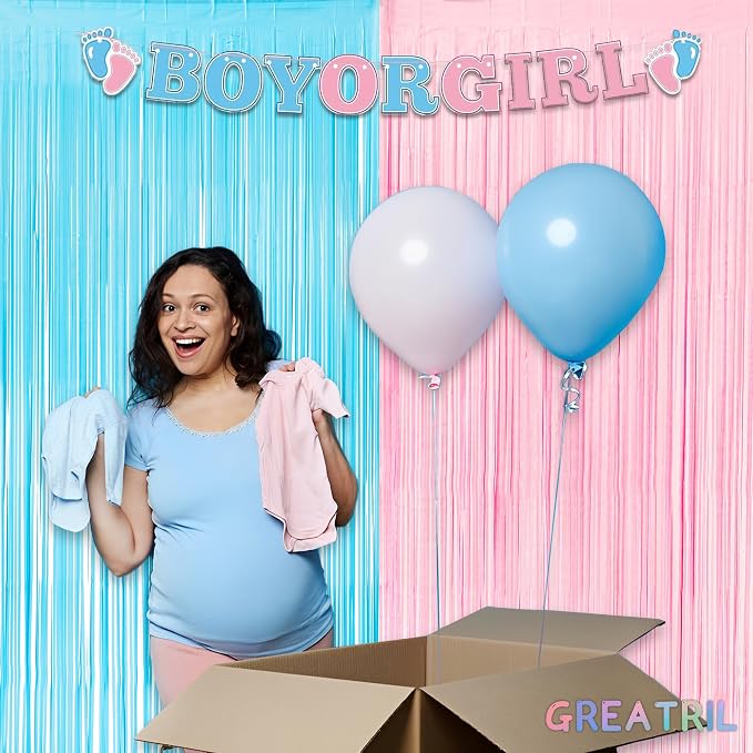 Pink and Blue Party Photo Backdrop - Image 3