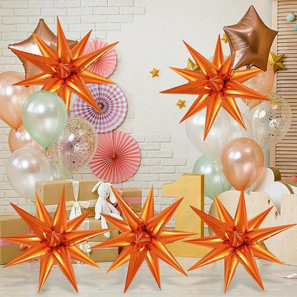 60 Pcs Star Balloons Explosion 12 Point Foil Cone Balloons Magic Balloon Large - Image 3
