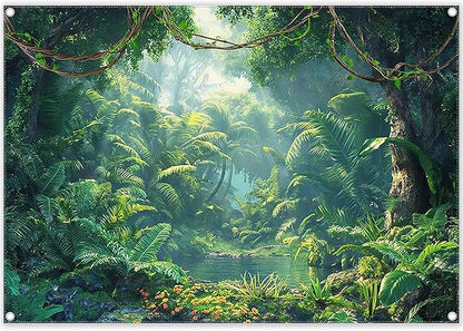Fabric 7x5ft Jungle Forest Photography Backdrop Rainforest Banner | Tropical by ZTHMOEBACKDROP