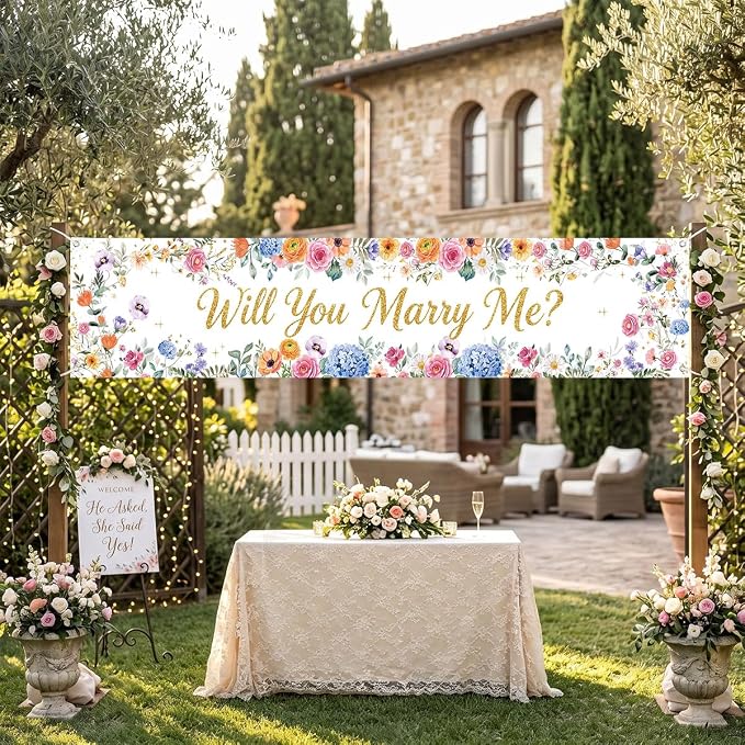 Will You Marry Me Banner Wedding Decor Banner Marriage Proposal Decorations | - Image 3