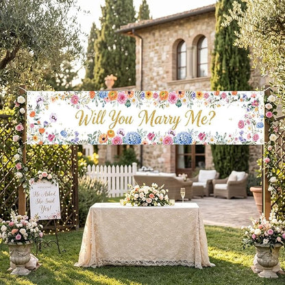 Will You Marry Me Banner Wedding Decor Banner Marriage Proposal Decorations | - Image 3