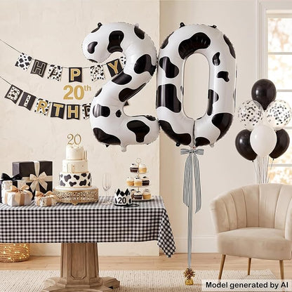 40 Inch Cow Print Number 20 Balloon - Image 3
