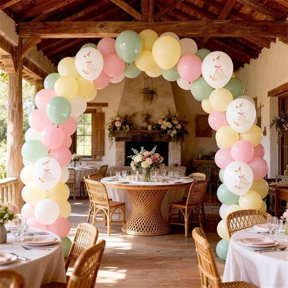 Goose Balloons Set, Pastel Pink Sage Dusty Green Light Yellow White Latex - Image 7