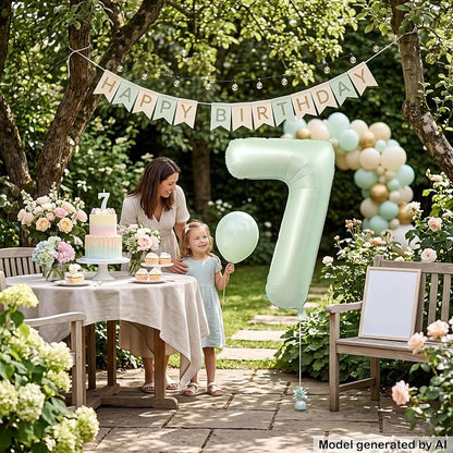 40 Inch Olive Green Number 7 Foil Balloon - Image 4