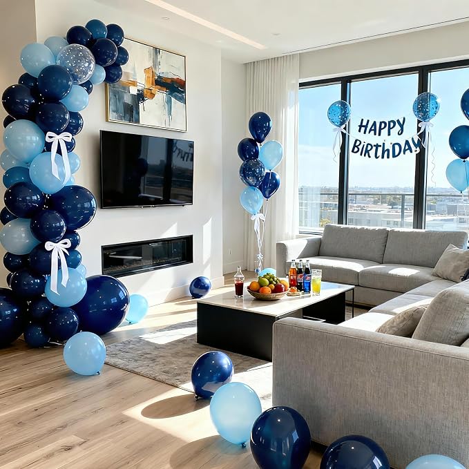 50pcs Navy Blue Latex Party Balloons, 12 inch Round Helium Navy Balloons - Image 6